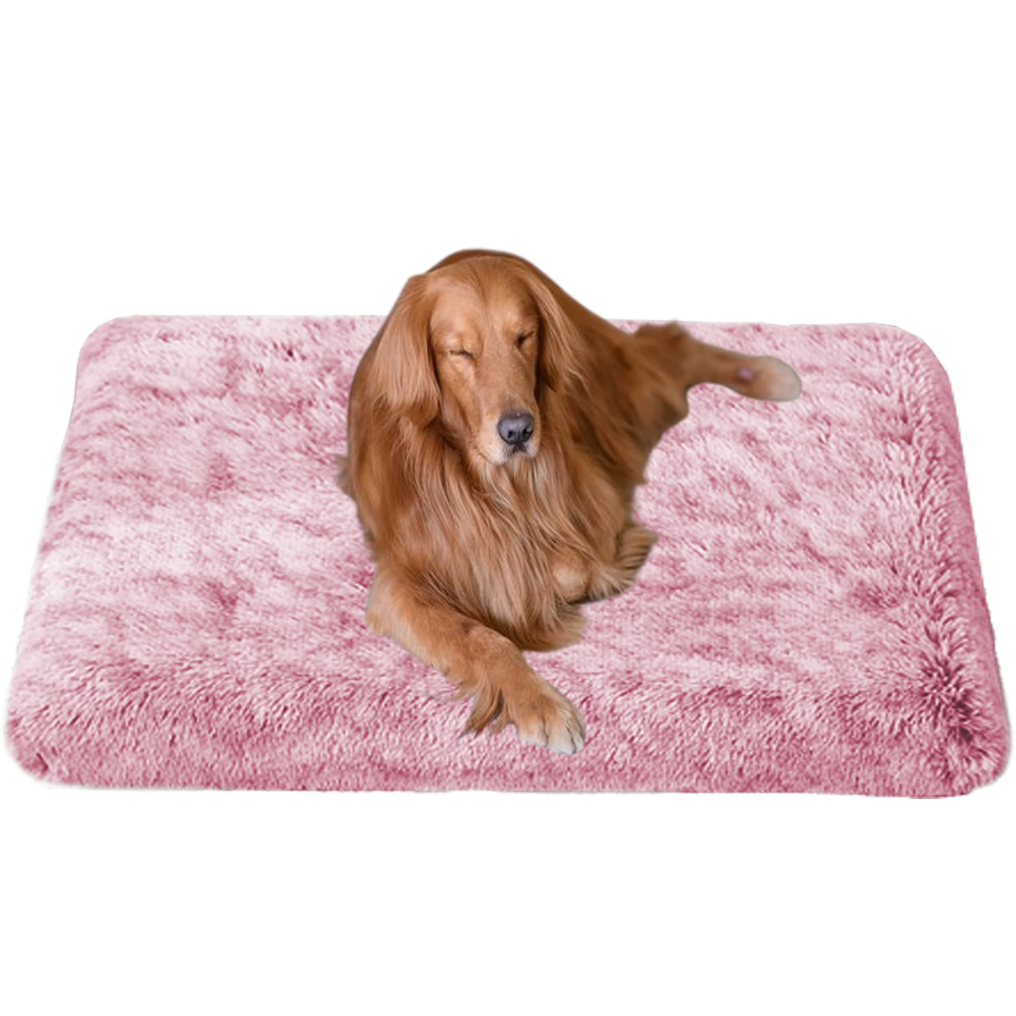 Colchón cómodo lavable para perros para aliviar la ansiedad, perros grandes, medianos y pequeños, color rosa, 120 x 80 x 10 cm