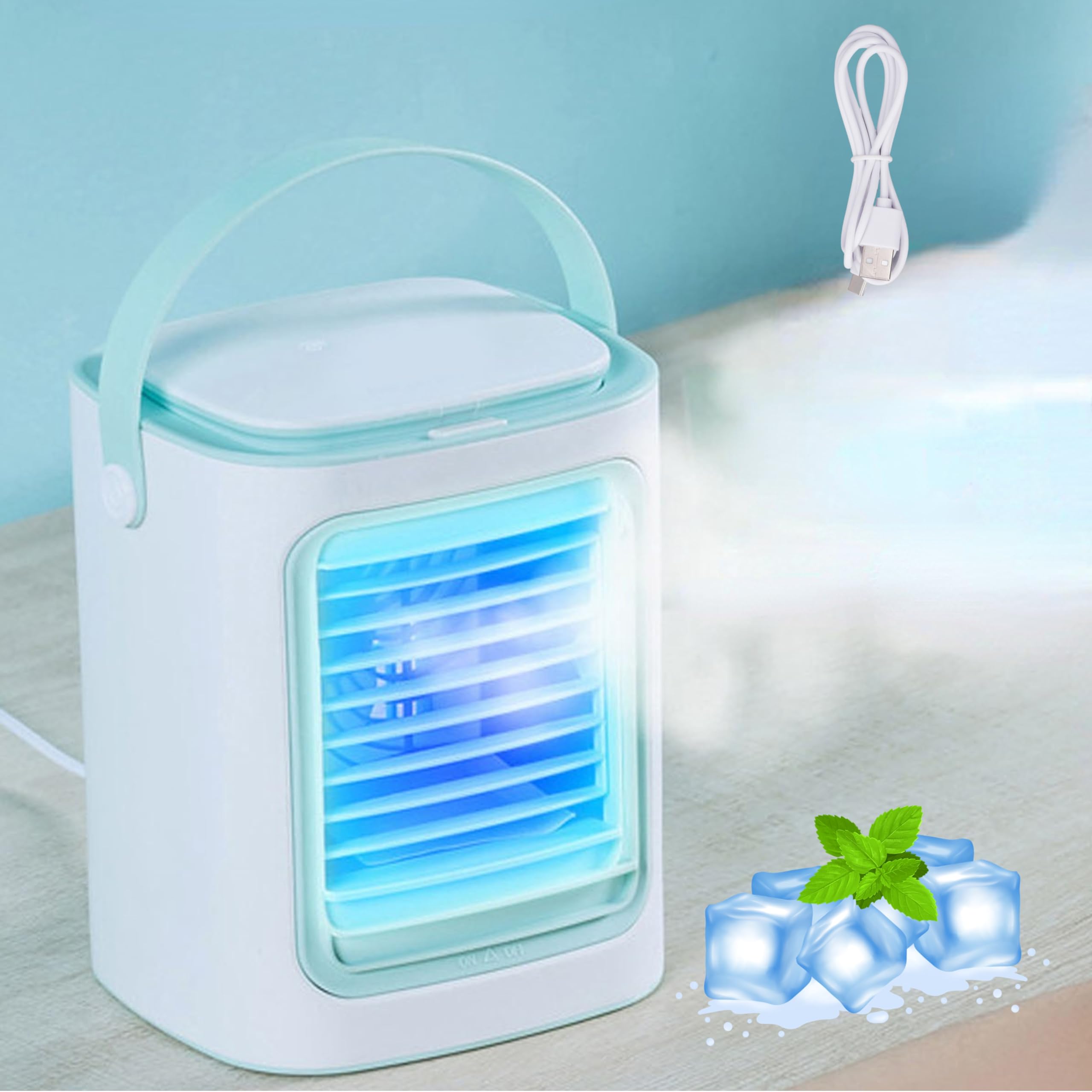 Mini Air Conditioner Portable Ac Portable Air Conditioners Desktop USB Air Conditioning Fan 3 Gear Speed Control Household