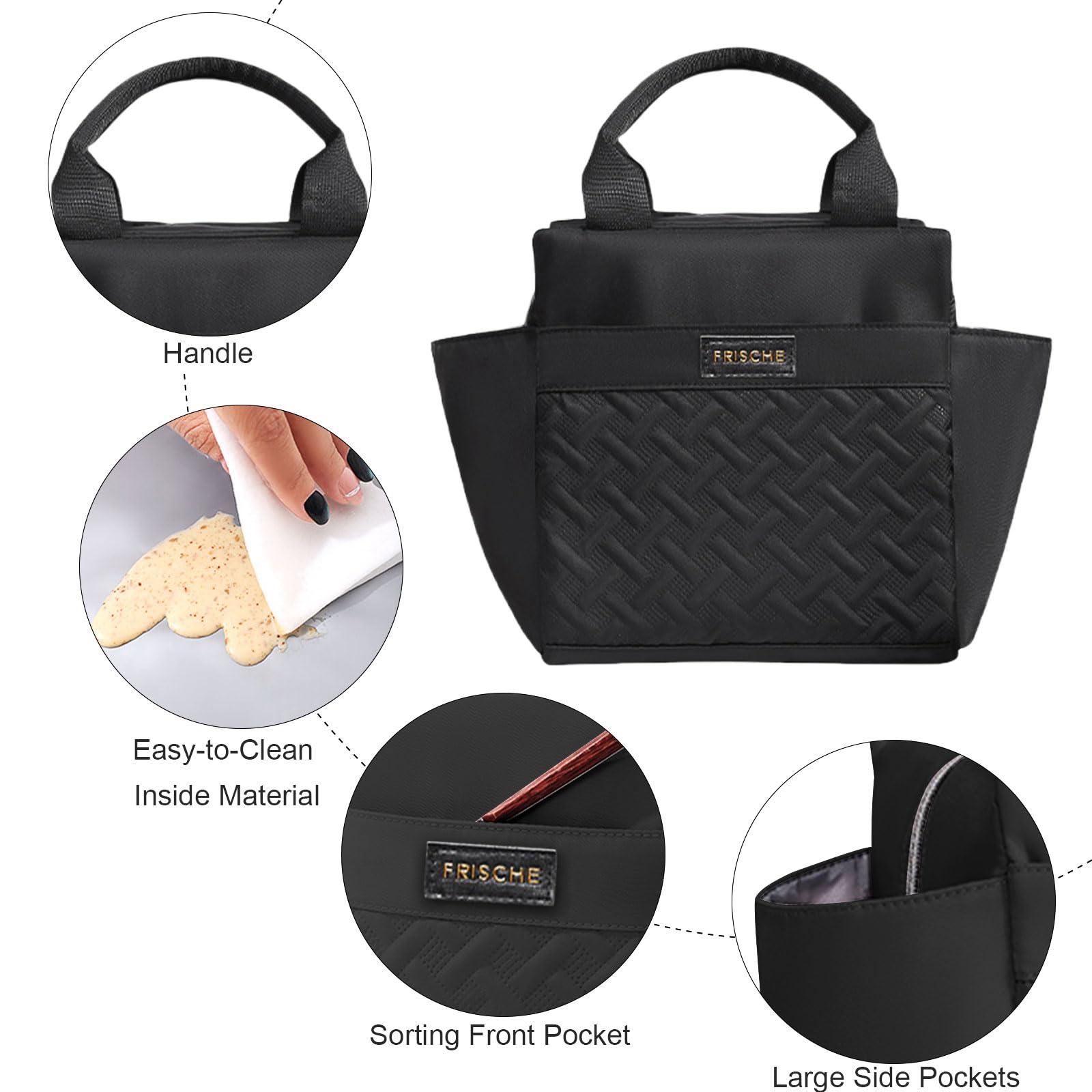 FAVORTALK Lunch Cool Bag for Adults10 L Lunch Bag Tote Bag for Women Insulated Cooler Bag Portable Lunch Box Bag Leak-Proof Lunch Organiser for Men Girls Foods Drinks Picnic Beach Office - Image 2