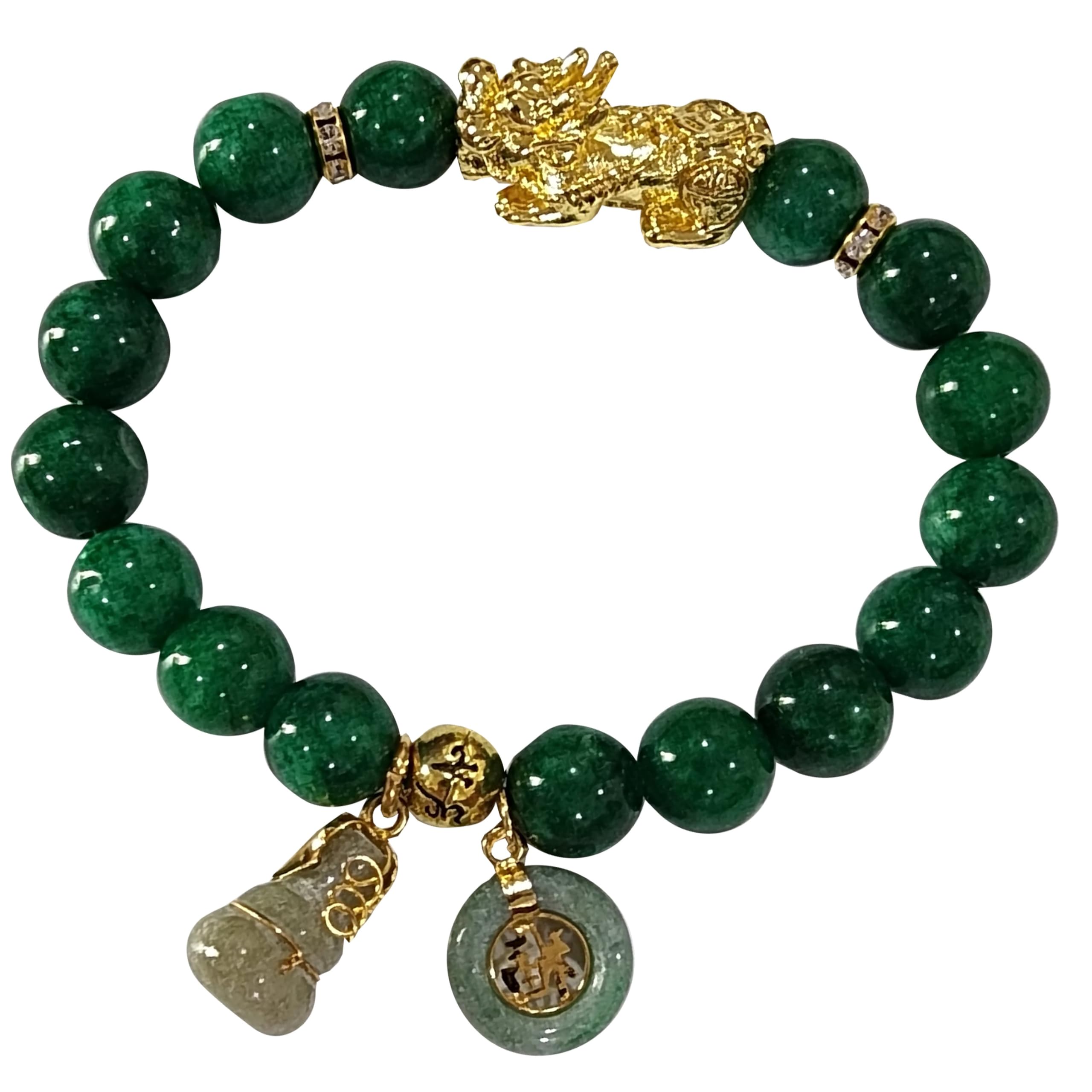 Heavens TvczJade Bracelet Green Gemstone Women Jewelry Ring Chain Feng Shui Bracelets Xiu Pi Yao Chinese Dragon Attract Good Luck