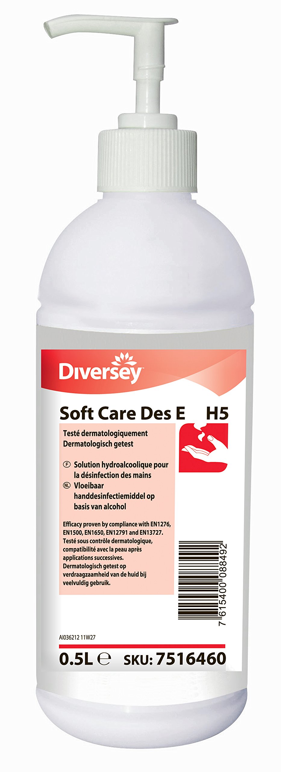 Soft Care Des E - Solution hydroalcoolique professionnelle pour désinfection des mains - pack de 10x500ml