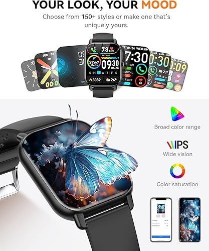 Miniatura 5 de Relojes inteligentes para hombres y mujeres (respuestahacer llamadas), reloj de seguimiento de fitness HD de 1.85 pulgadas con contador de