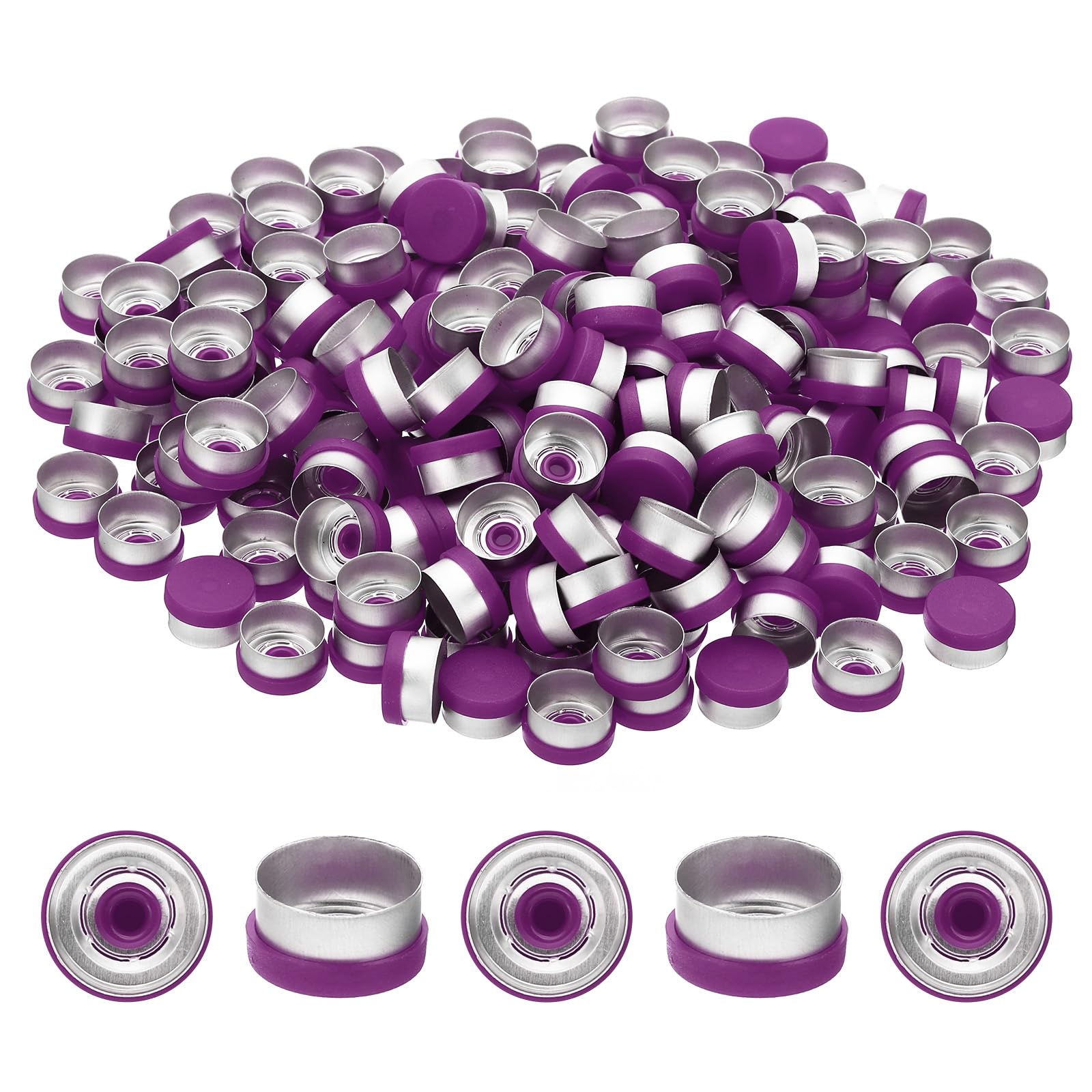 PATIKIL 13mm Flip Off Caps, 200 Pcs Flip Off Caps Flip Off Seals Flip Off Vial Seals Plastic Aluminum Caps Cover for Glass Vial, Red — Amazon image 11
