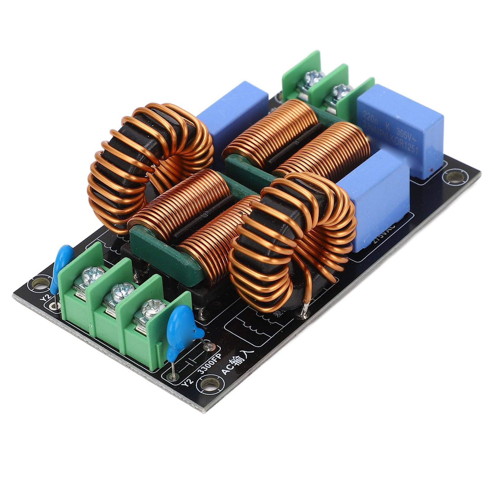 Jadeshay Filtre EMI d'alimentation CC, Filtre EMI 20a 3 étages Excellent Filtrage du Bruit Amplificateur Audio Carte De Filtrage d'alimentation AC110V-250V