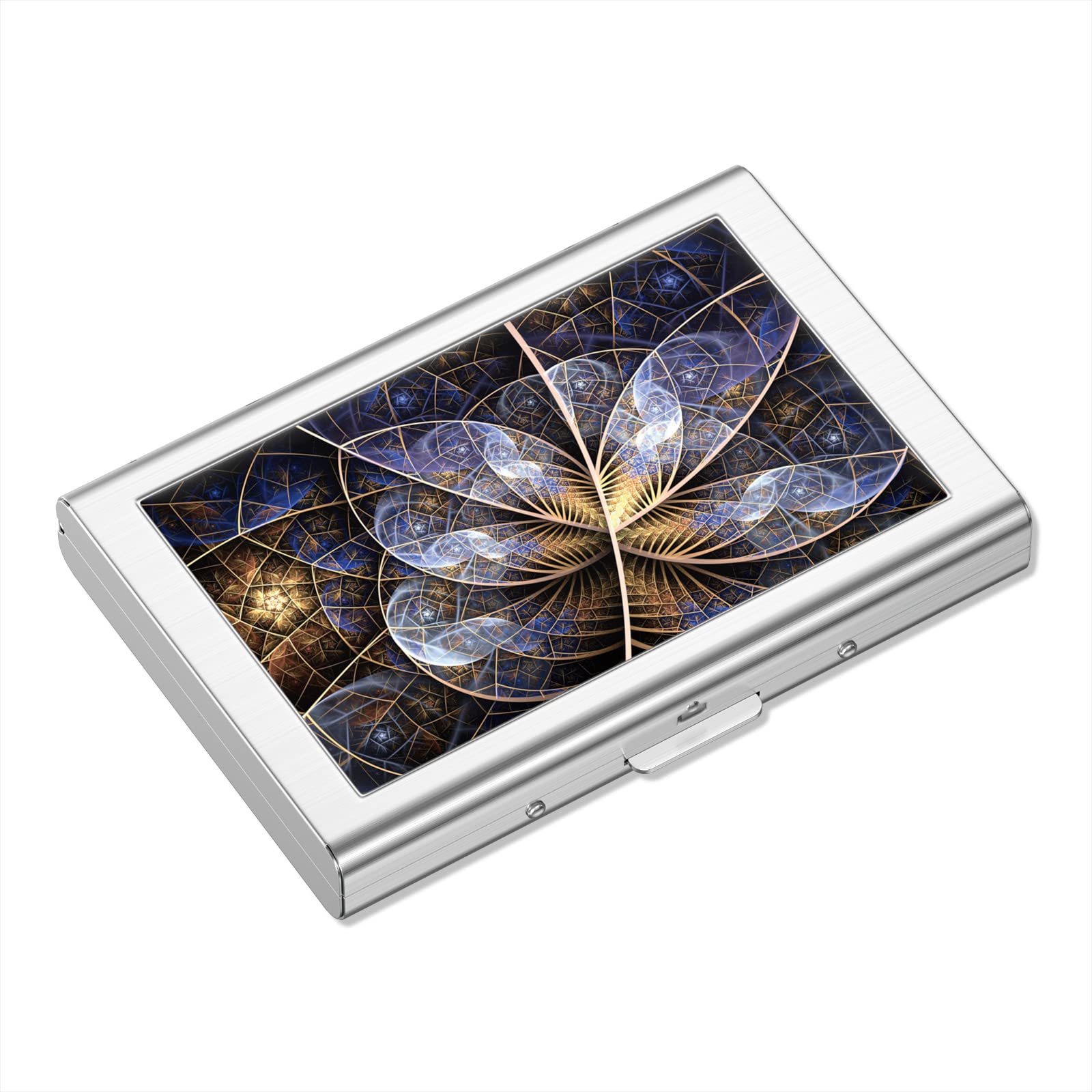 Hnogri Metal Credit Card Holder, Mini Credit Card Wallet RFID Blocking Slim Metal Hard Case for Women Men