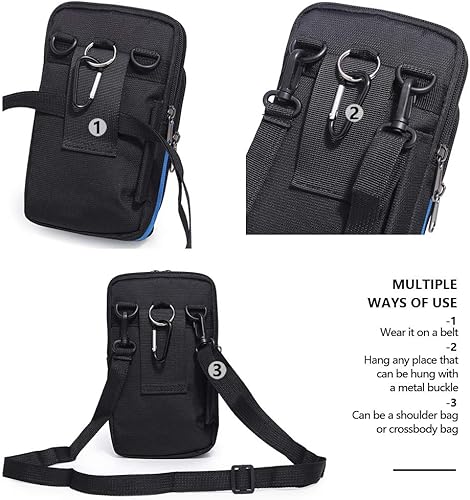 Miniatura 4 de Bolsa de teléfono multifunción resistente al agua de tela Oxford con un hombro, bolsa cruzada diagonal, funda para teléfono inteligente, bolsa para