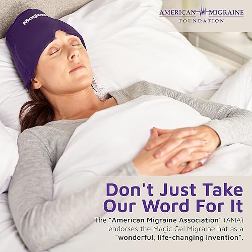 Miniatura 6 de Gorro de hielo para migraña Magic Gel Alivio real de migraña y dolor de cabeza La gorra original para el dolor de cabeza Frío, cómodo, oscuro