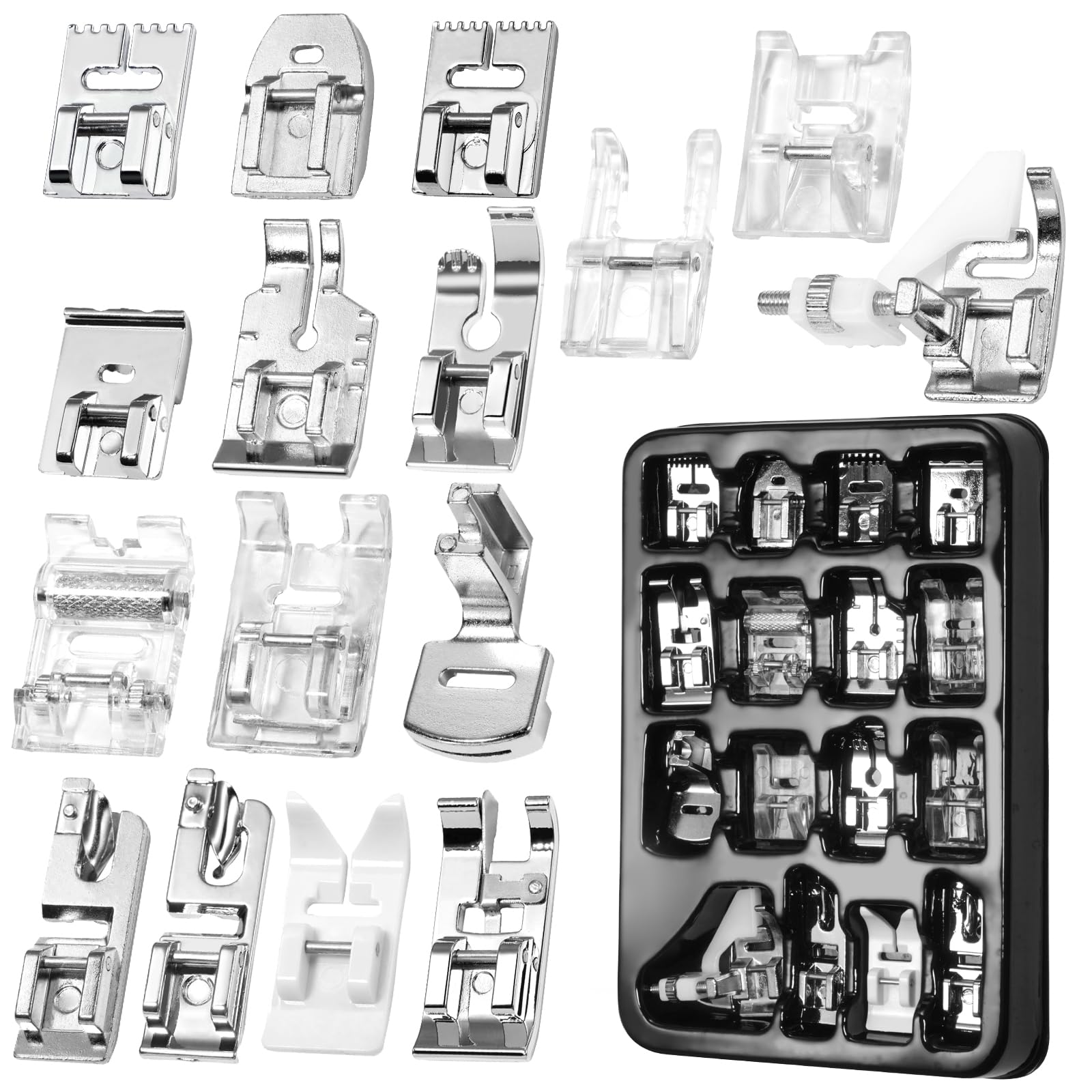 Photo 1 of 16 Pcs Sewing Machine Presser Foot Set, Fits for Most Sewing Machines