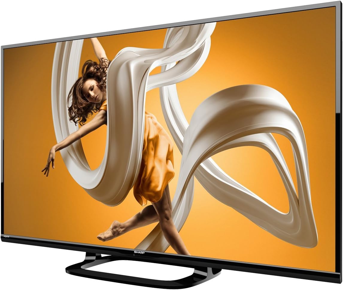 Angled view of the Sharp LC-32LE451U TV with stand