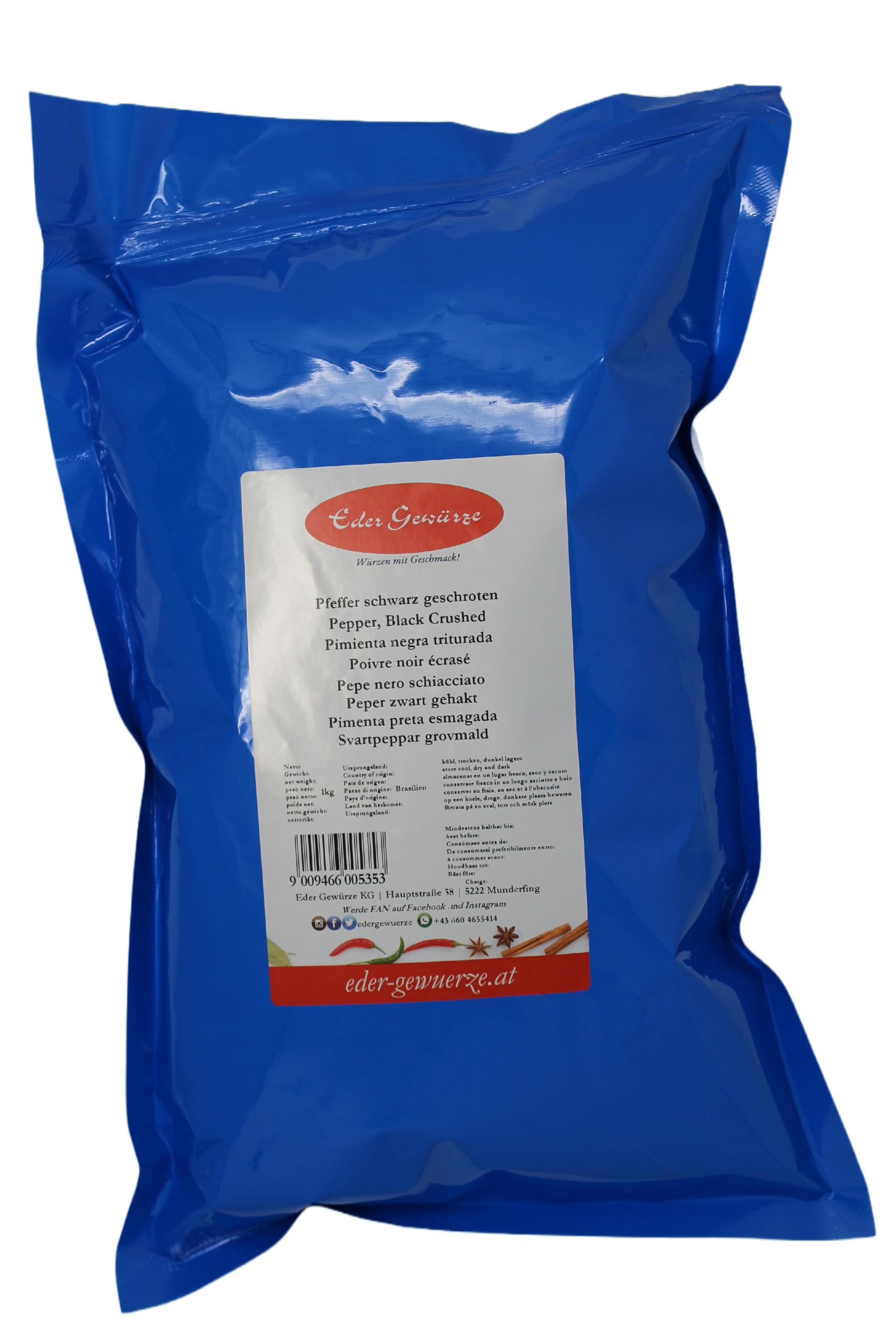 Eder Gewürze - Pimienta negra triturada - 1kg