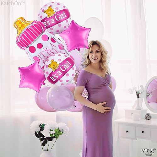 Miniatura 6 de KatchOn, Juego de 5 globos "It's A Baby Girl" (It's A Girl), decoraciones de revelación de género, globos de biberón, globo It's A Girl, globos para