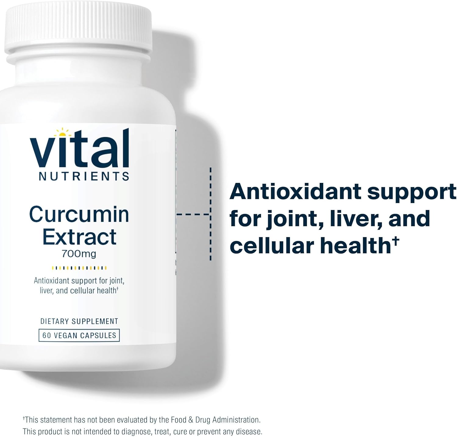 Vital Nutrients Curcumin Extract 700mg - Vegan Curcumin Supplements with Black Pepper Extract - Antioxidant Support for Joint, Liver, and Cellular Health* - Gluten, Dairy, Soy Free - 60 Capsules - Image 4