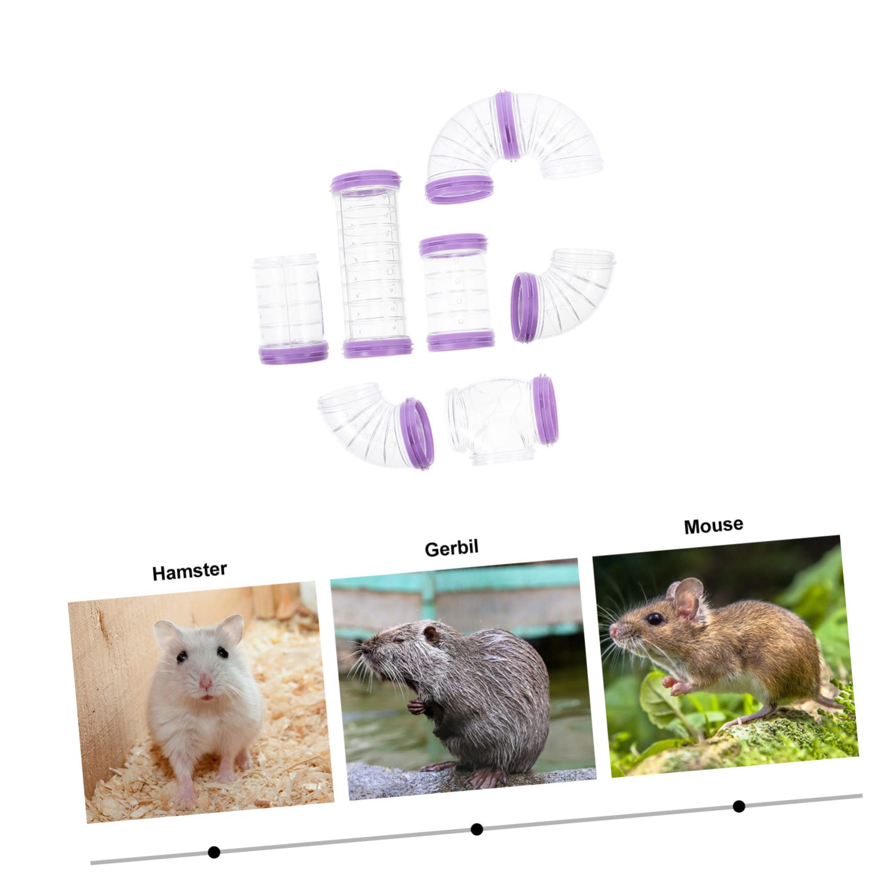 Toyvian 4 Sätze Hamsterkäfig DIY Teiliges Röhrenset Robustes Labyrinth mit Verstärktem Eingang Spielerische Tunnelverbindung für Kleine Haustiere Wie Zwerghamster Sicheres Zubehör für