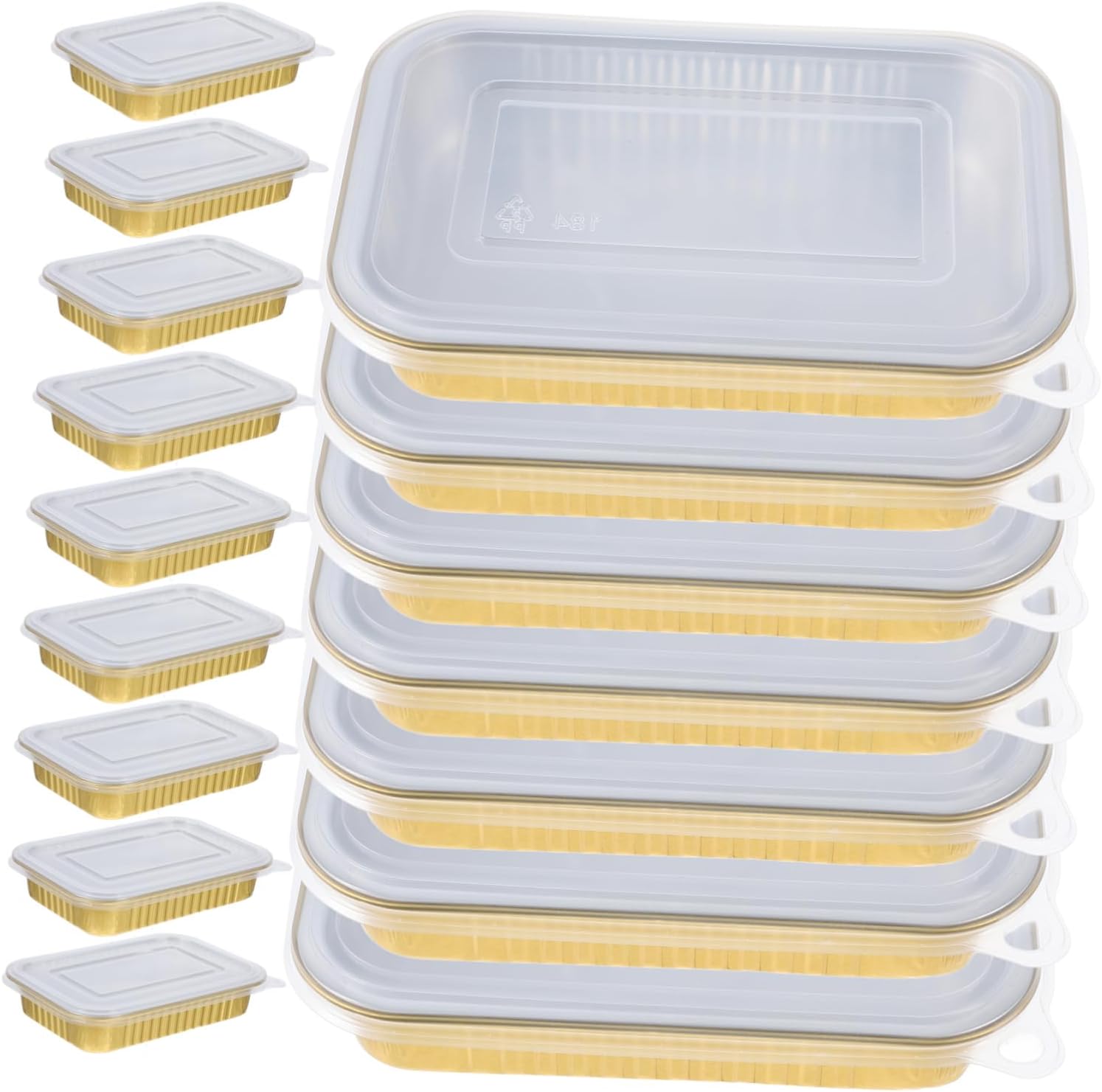 20pcs Aluminum Foil Lunch Box Lids Roasting Broiling Pan Meal Prep Trays Reusable Tin Foil Pans