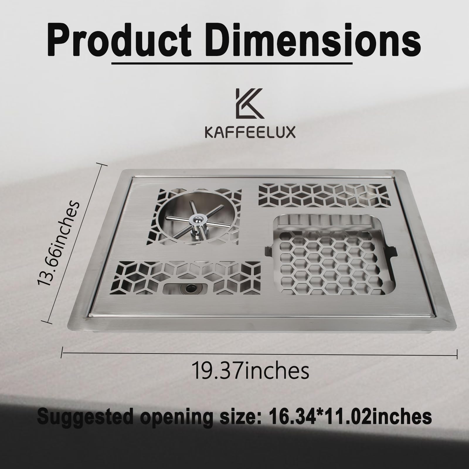 K KAFFEELUX Pitcher Rinser Stainless Steel Cup Washer and Drainer Efficient Beverage Cleaning Tool Ideal for Bars Cafes and Home Use Durable Pitcher Rinsing Station