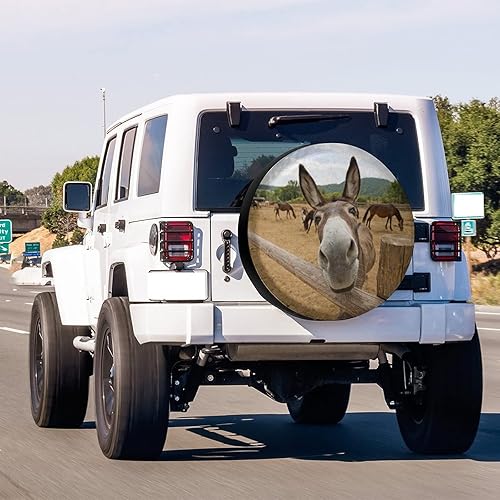 Miniatura 3 de Foruidea - Cubierta de rueda de repuesto divertida con diseño de burro, impermeable y a prueba de polvo, para remolque, RV, SUV y muchos vehículos