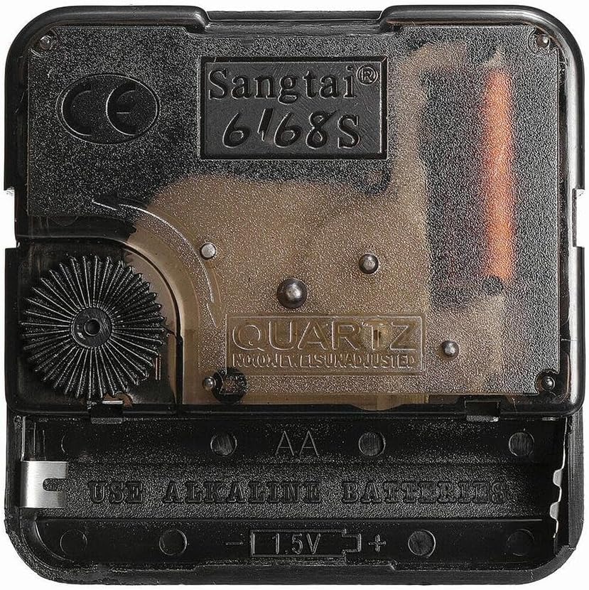 Clock Movement Mechanism Kit with Long Hand, Silent Quartz DIY Wall Clock Movement Non-Ticking Repair Parts Replacement Kit,Quartz Clock Motor Kit(Black)