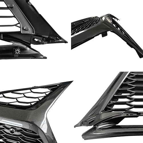 Miniatura 6 de YLT AUTO Cubierta de parachoques delantero, rejilla inferior, cubierta de repuesto para radiador, rejilla de radiador, entrada de aire de malla