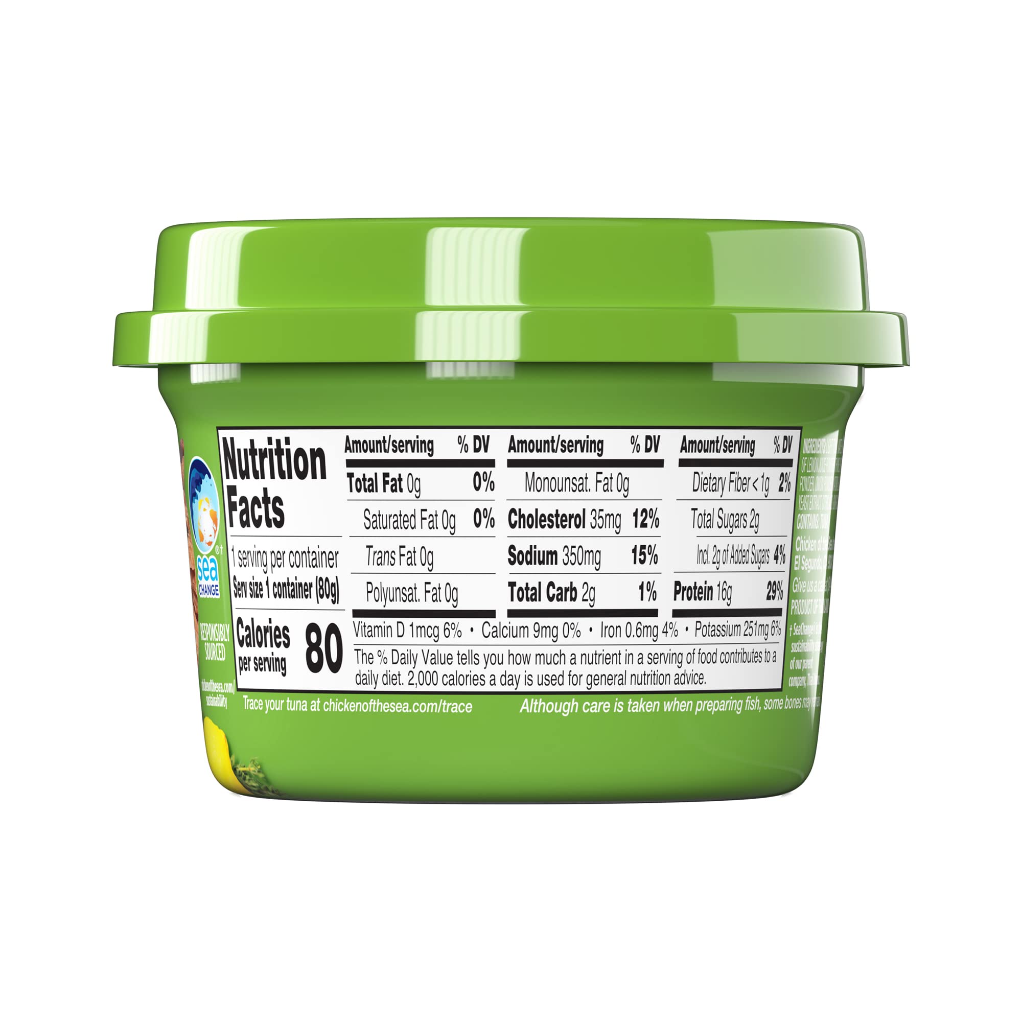 Chicken of the Sea Infusions Tuna, 2.8 Ounce Cups (Pack of 6), Wild Caught Tuna, Lemon & Thyme