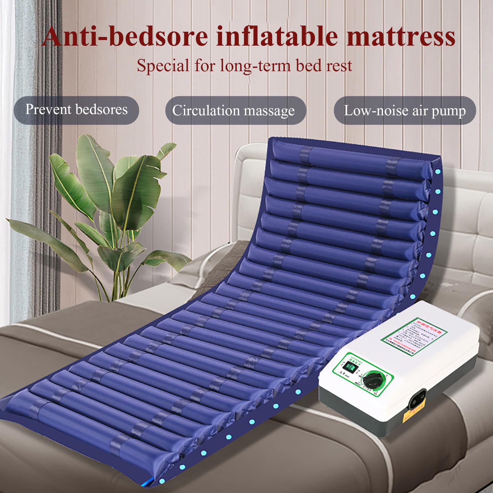 McbeAn Cojín De Aire Antiescaras, Colchón Inflable para Ancianos con Orificio para Taburete, Puede Prevenir Y Tratar Escaras/Dolor/úlceras, Vía Aérea Extraíble, para Uso Hospitalario O Doméstico