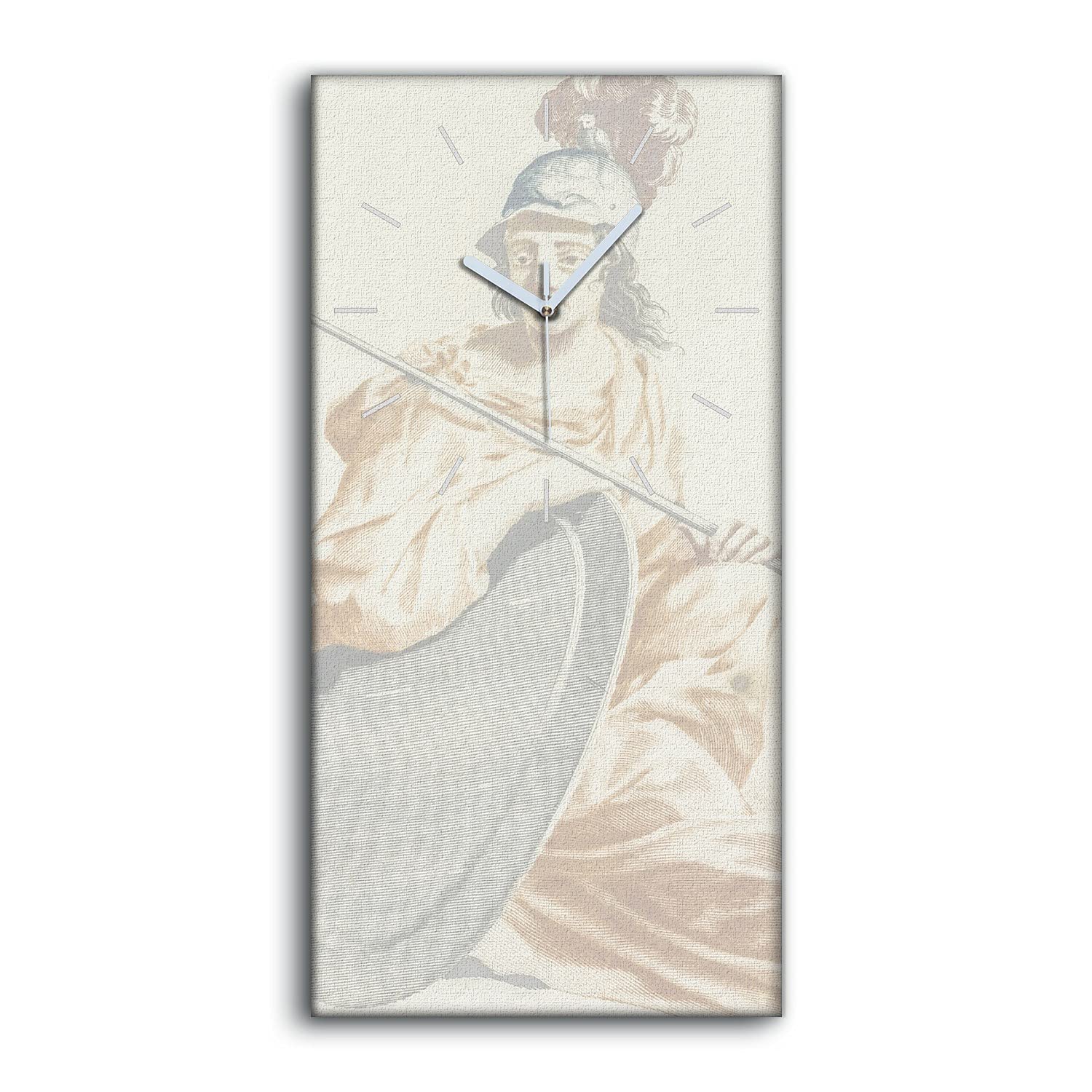 Horloge sur Toile Grèce Antique 30x60cm pour Salon Zen Déco Murale Moderne Sans Tic-Tac