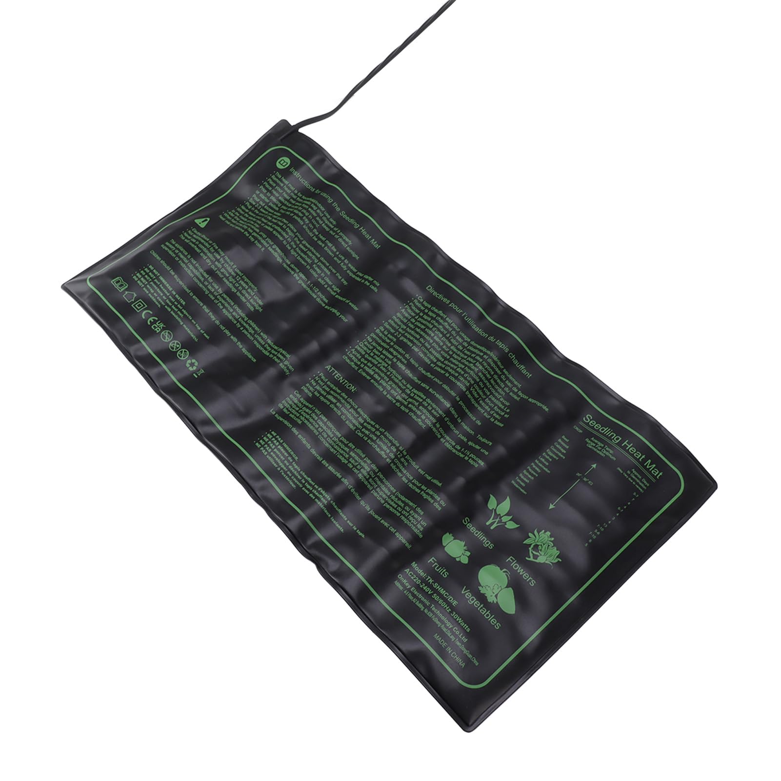 Fide Heat Pedi, PVC 20x10inch IP67 Semis Imperméables Hémisphère Les Connexions de Puissance Mate Mate Germent et Augmenteront le Succès de la sécurité (Plug UE 220-240V)