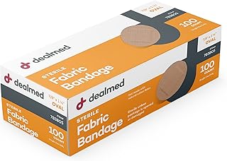 Dealmed Fabric Oval Flexible Adhesive Bandages – 100 Count (1 Pack) Bandages with Non-Stick Pad, Latex Free, Wound Care for First Aid Kit, 7/8" x 1 1/4"