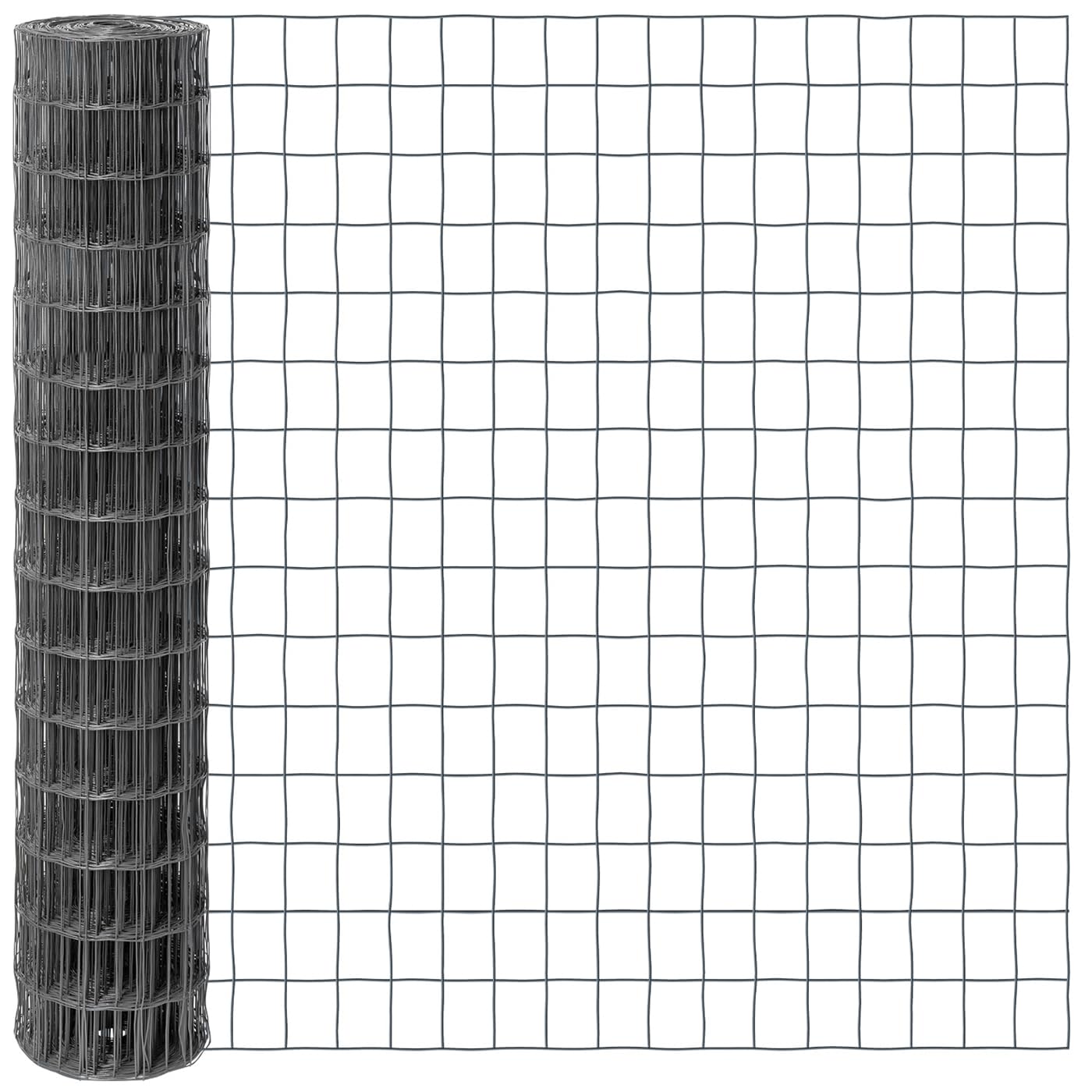 VOSS.garden 25m Gitterzaun 150cm Premium Maschendrahtzaun 100x75mm Gartenzaun Anthrazit Wetterfest Punktgeschweißt