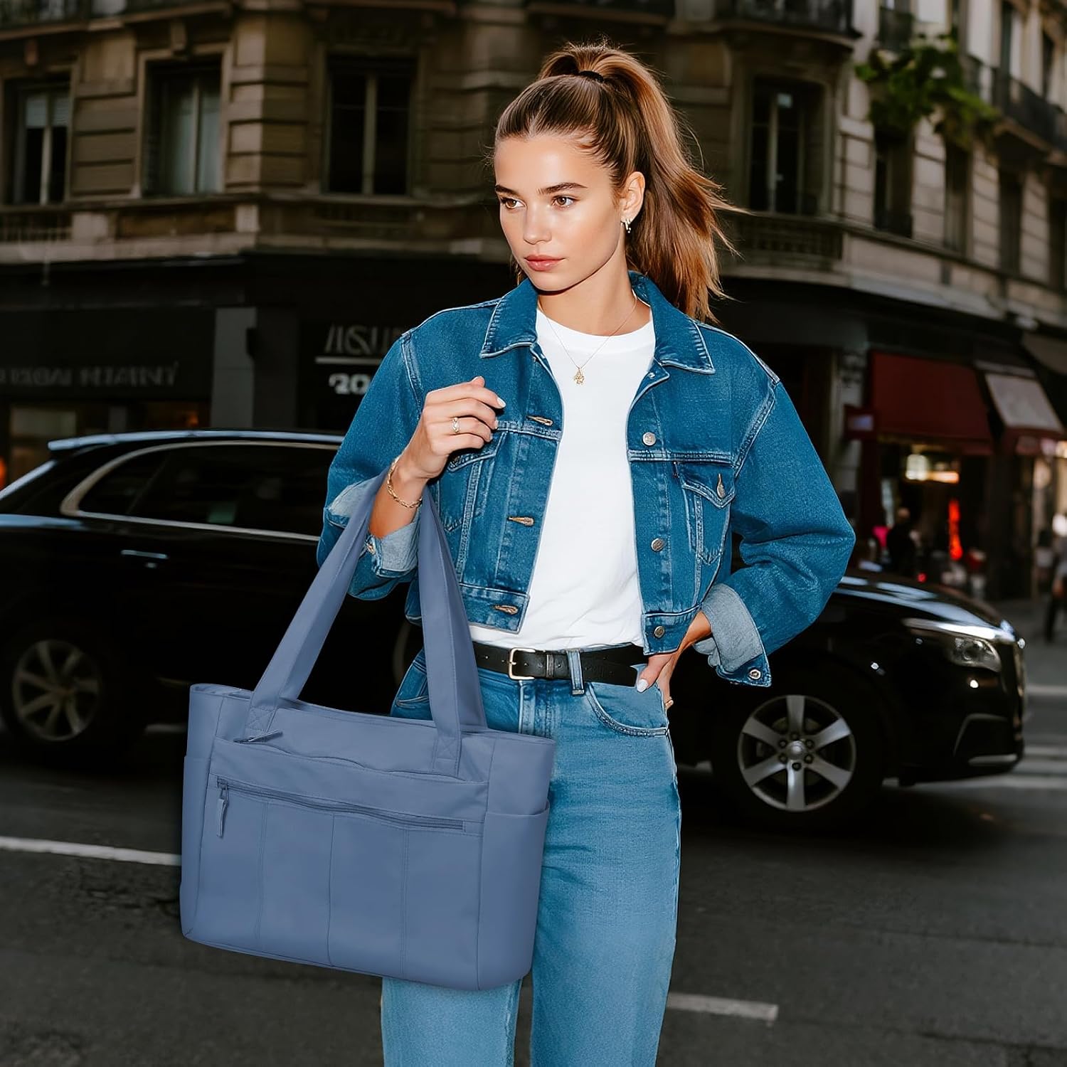 Tote Bag for Women Shoulder Bag Work Bags with Zipper Lightweight Handbags for Travel,Work,School