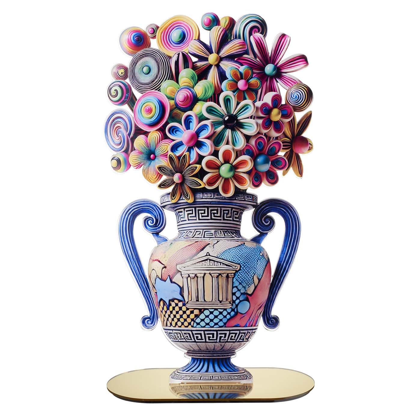LINEE Recanati - GREEK POP Scultura Soprammobile Centrotavola Decorativo a Forma di Vaso in PMMA – Oggetto d’Arredo Ispirato all’Arte Greca per Casa e Ufficio – 28×51×13 cm circa – Made in Italy(UNO)