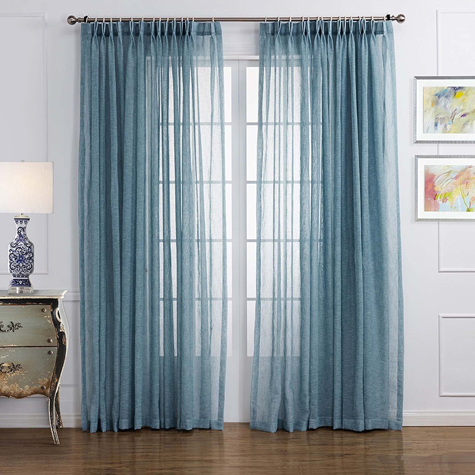 RGRE Cortinas Translucidas 2 Piezas 200x250cm, Cortinas De Tul para Salon, Visillos Translúcida Dormitorio, Cortina Habitación Translucida De Moderno, Transpirable Y Duradero