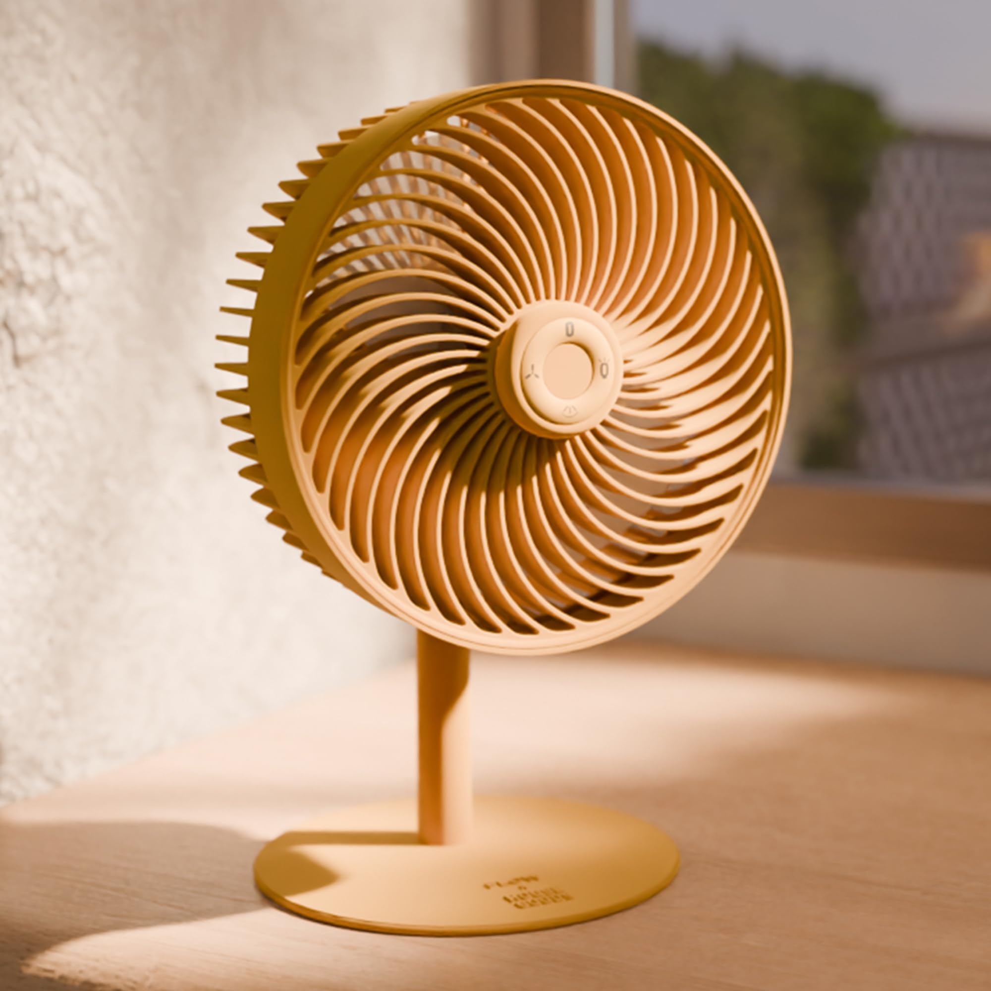 HOUSE GOODS FLOW Rechargeable High-Speed Cordless Table Fan with Mood Light & Remote Control for Home, Office, BLDC Motor, 6000mAh Battery, 17+ Hrs, 150° Oscillation, 4 Modes, Lemonade