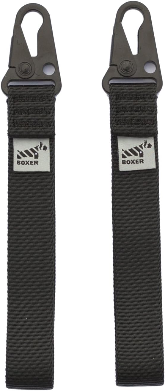 Key Whip Shorty Lanyard Keychain (2 Pack) (Black) Made in USA