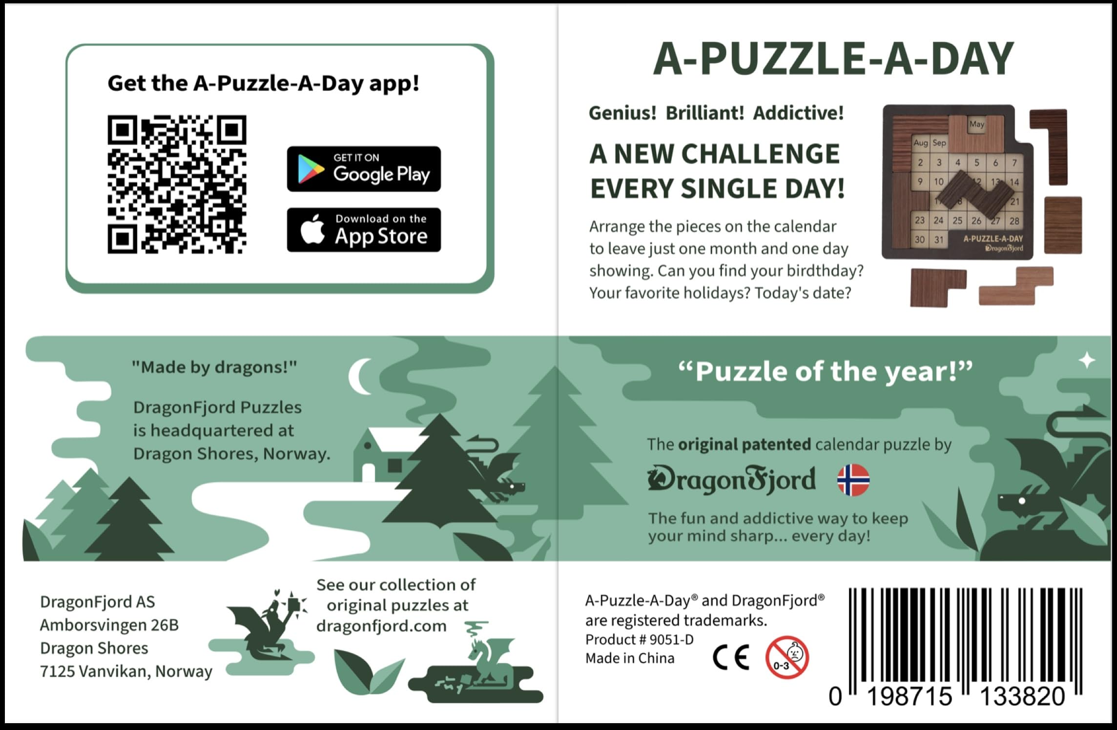 Qidoor Daily Calendar Puzzle Wooden,More Than 365 Challenges Puzzle For Every Day Of The Year,for Coffee Tables, Family Rooms, Students, Office Toy, Game Room (7X 7.8 Inch,Red - View #9