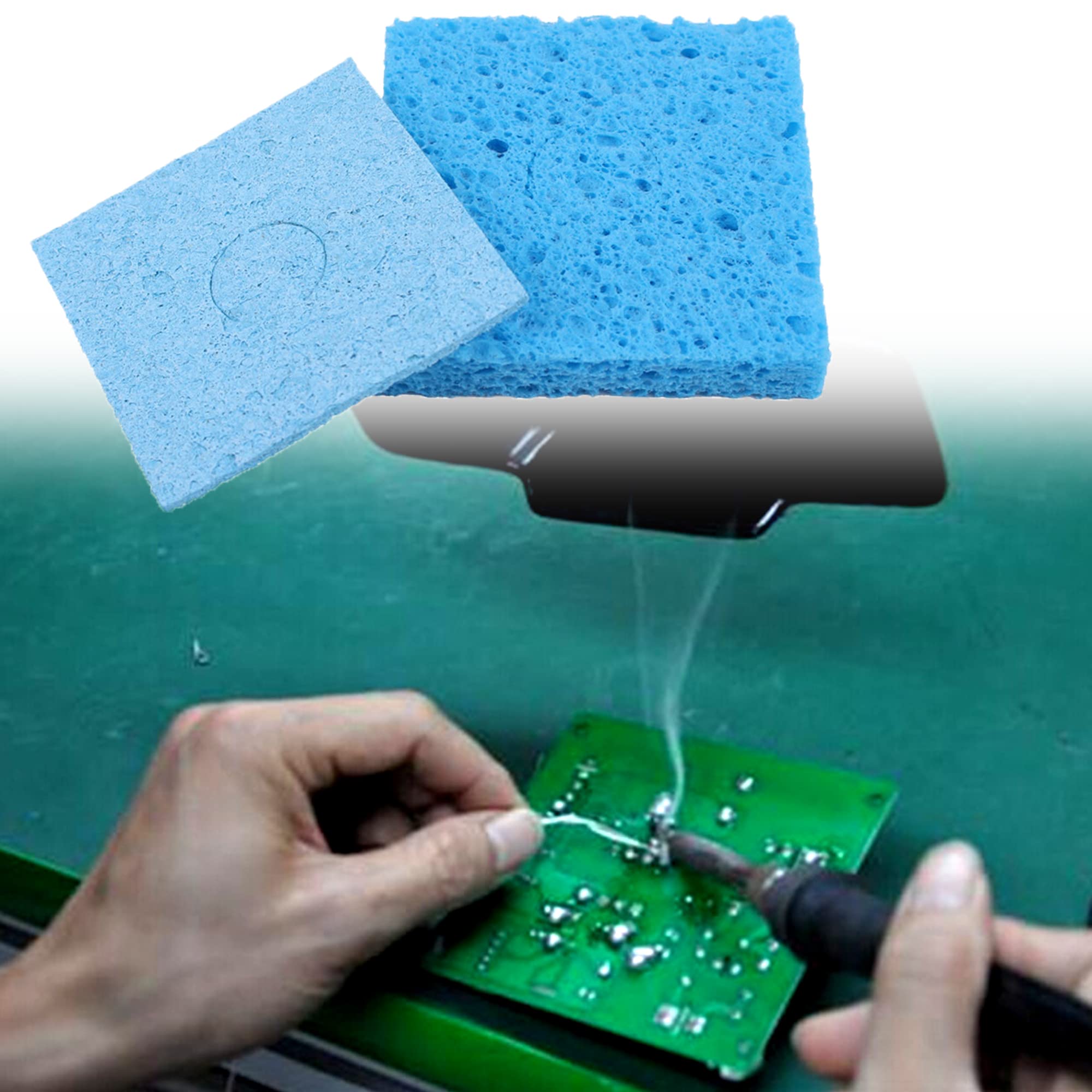 DHER Limpieza Para Soldar Limpieza De La Soldadura EléCtrica Soldadura De Esponja 10 Piezas Esponja Limpieza De Soldador Espesada 5.5 * 5.5cm Cuadrado Resistente A Altas Temperaturas Cabeza Esponja