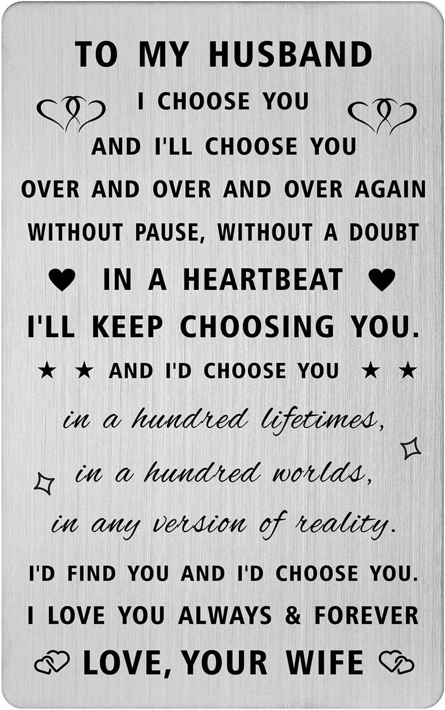 HLQYMZHusband Card Gifts for Him - I Love You Card Gifts for Men - Husband Groom Birthday Anniversary Wallet Card Gifts