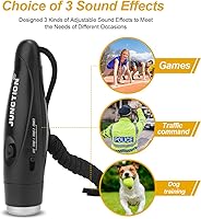 Vista 2 de UNIWA Silbato electrónico, silbato operado por batería ajustable con 3 sonidos de silbato diferentes y fuertes con cordón, silbatos electrónicos