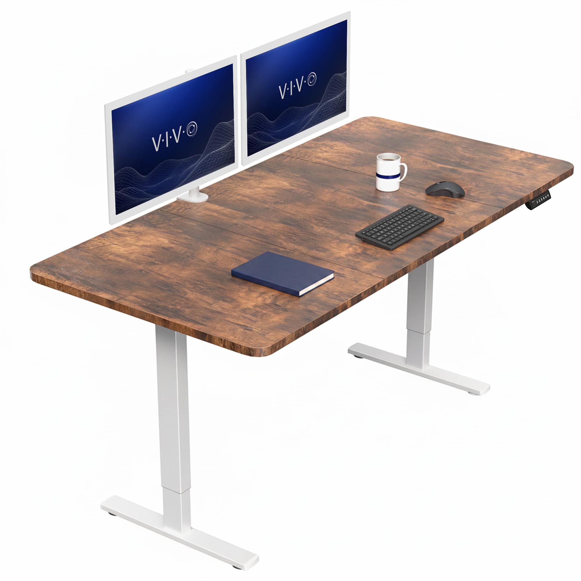 VIVO Rustic Vintage Brown 71 x 36 in Standing Desk, DESK-KIT-1W7N-36