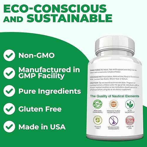 Miniatura 5 de Cápsulas de espirulina de 3000 mg  40 porciones de cápsulas orgánicas de espirulina  Ricas en proteínas, antioxidantes y vitaminas  240 Espirulina