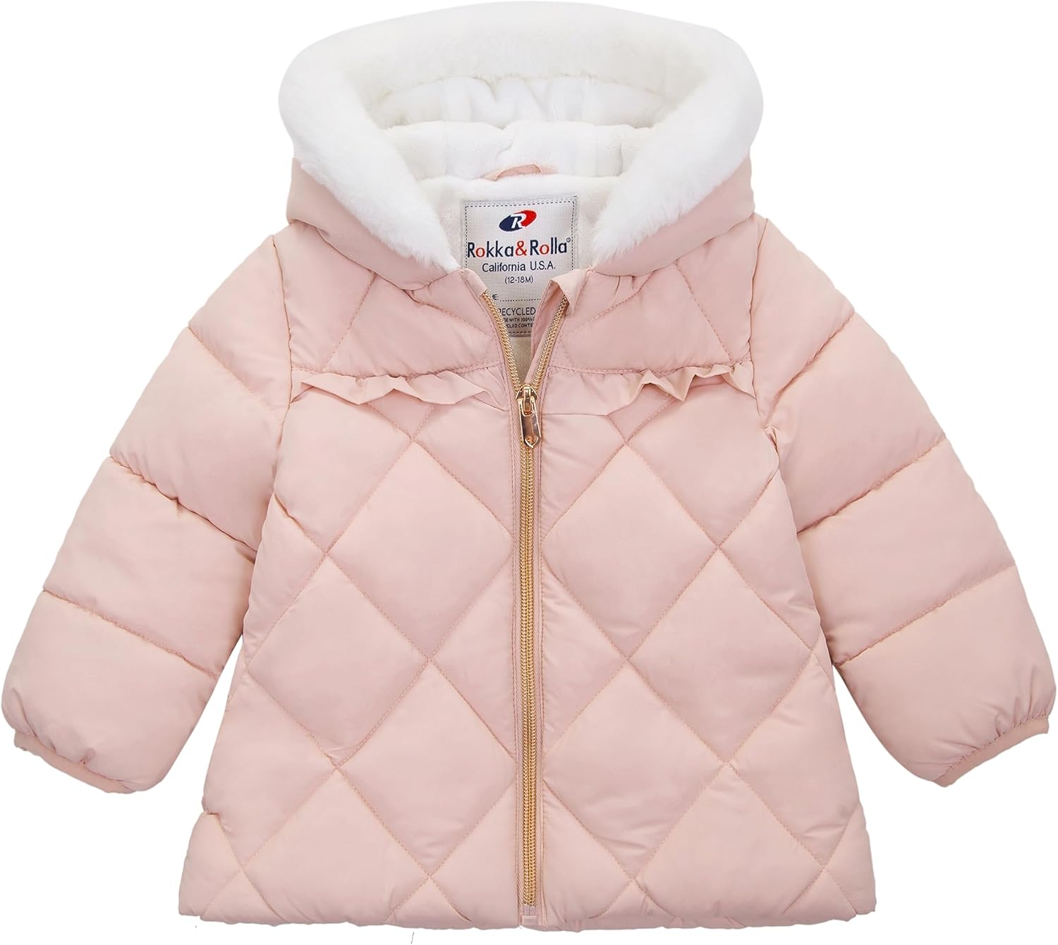 Rokka&Rolla Baby Girls’ Water-Resistant Puffer Jacket Hooded Winter Coat with Soft Mini Fur Lining for Newborn Infant Toddler Rokka&Rolla Baby Girls’ Water-Resistant Puffer Jacket Hooded Winter Coat with Soft Mini Fur Lining for Newborn Infant Toddler