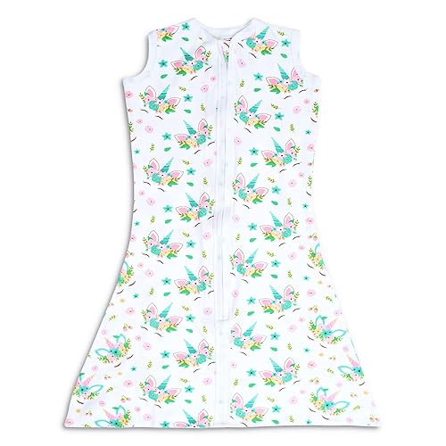 SleepingBaby Zippy Freedom - Saco de dormir para bebé, 100 % algodón, diseño de unicornio, mediano (6 a 12 meses)