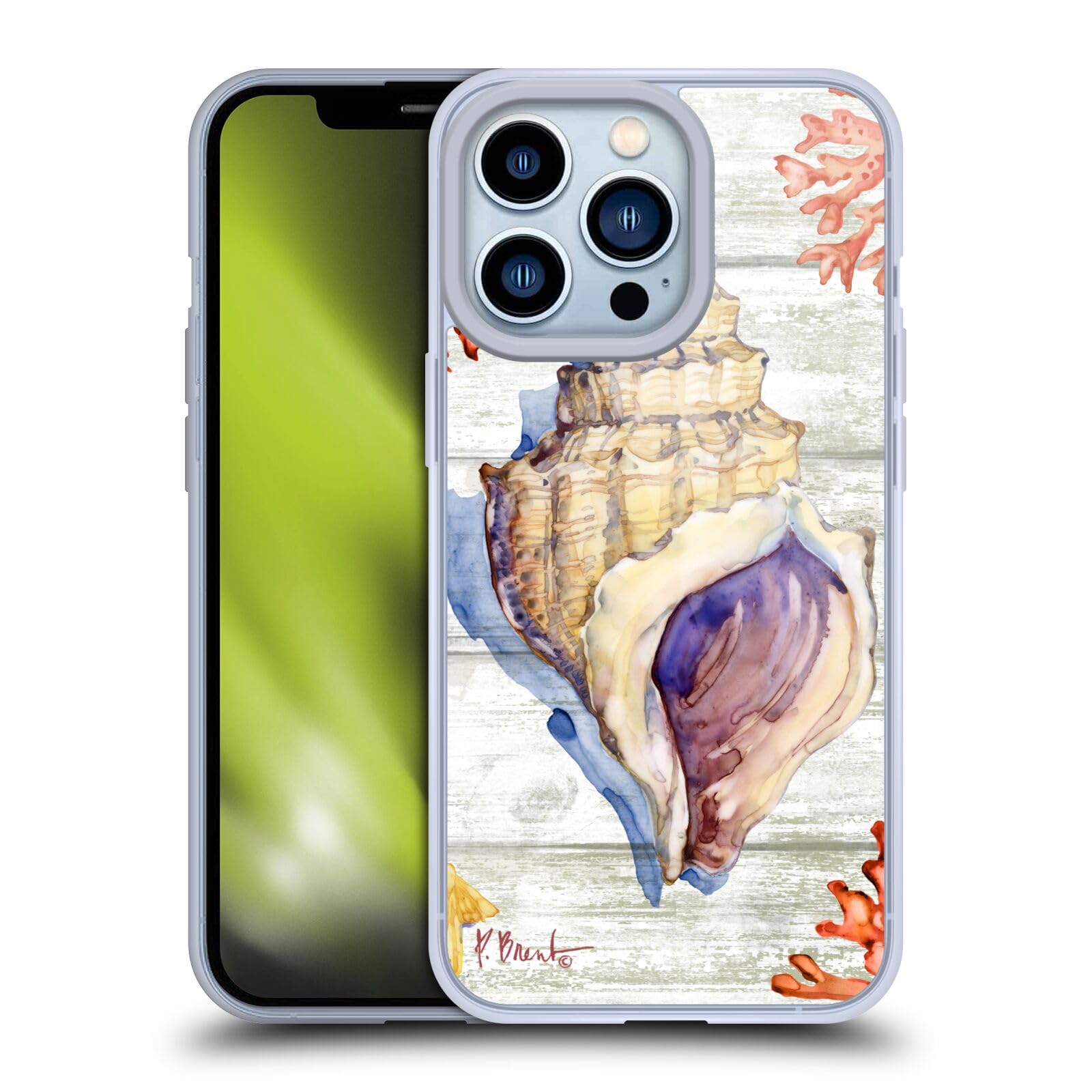 Funda de gel suave para iPhone 13 Pro con diseño de conchas bahía océano 7