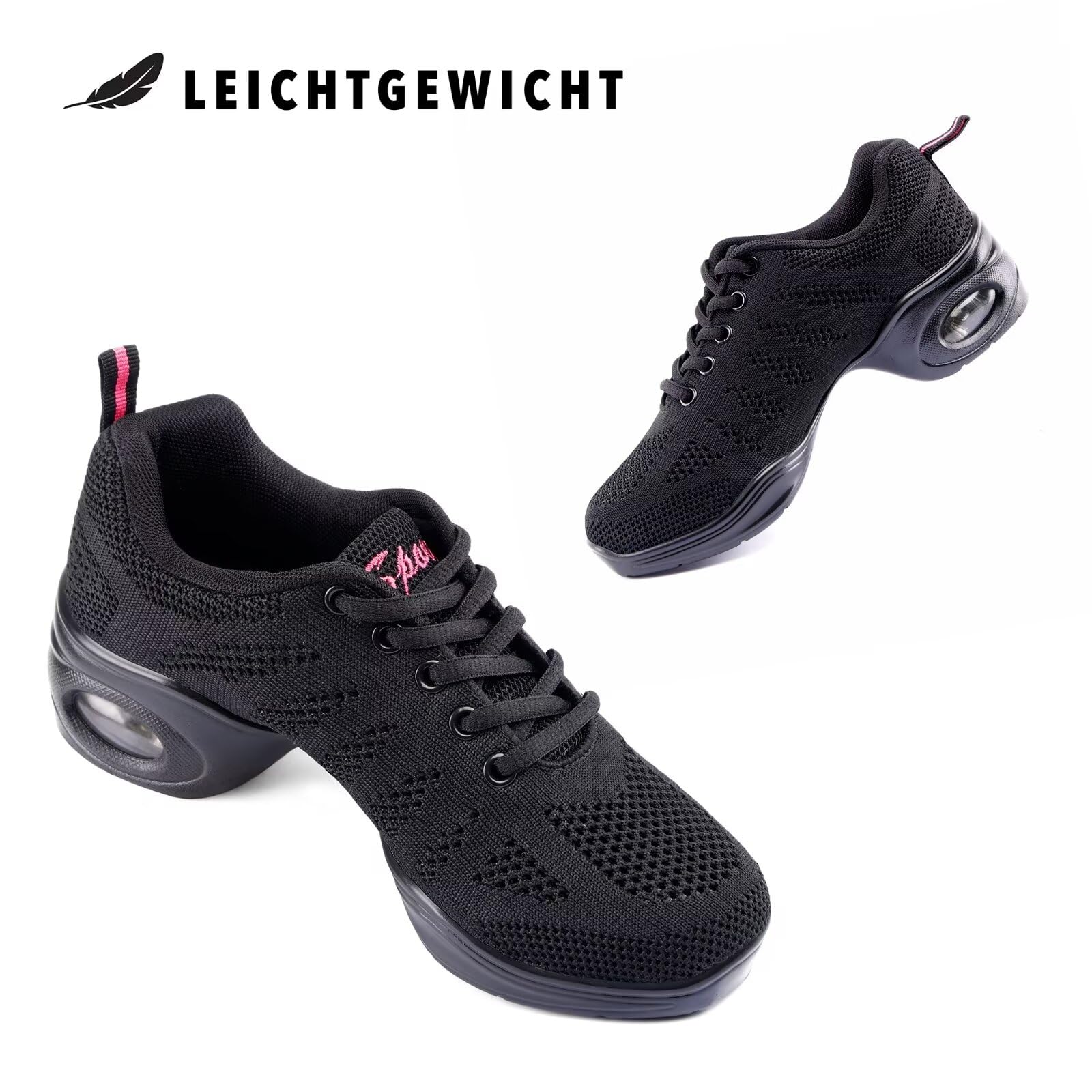 Baskets de danse pour femme - Chaussures de danse jazz à lacets avec coussin d'air pour homme et femme - Cheerleader Zumba