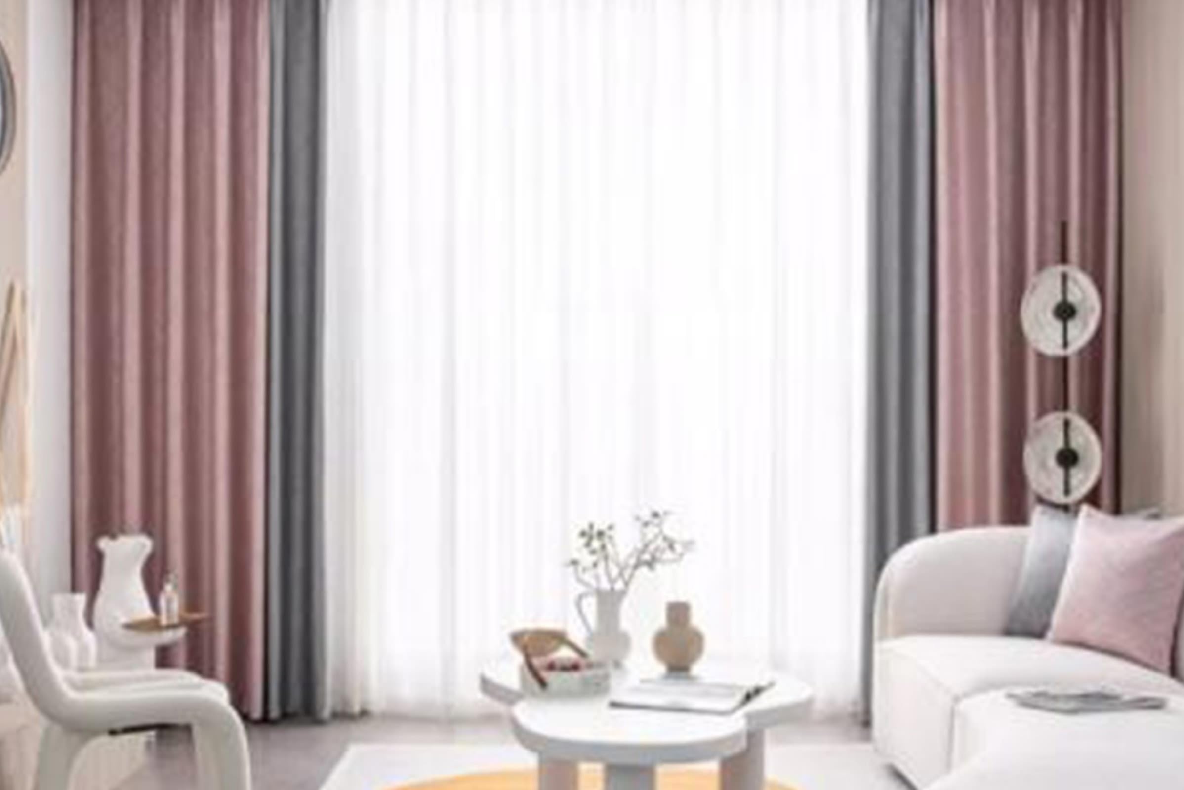 Wycian Verdunklungsstoff Vorhänge Grau Rosa 2 Er Chenille Textur H160 X B96Cm für Schlafzimmer