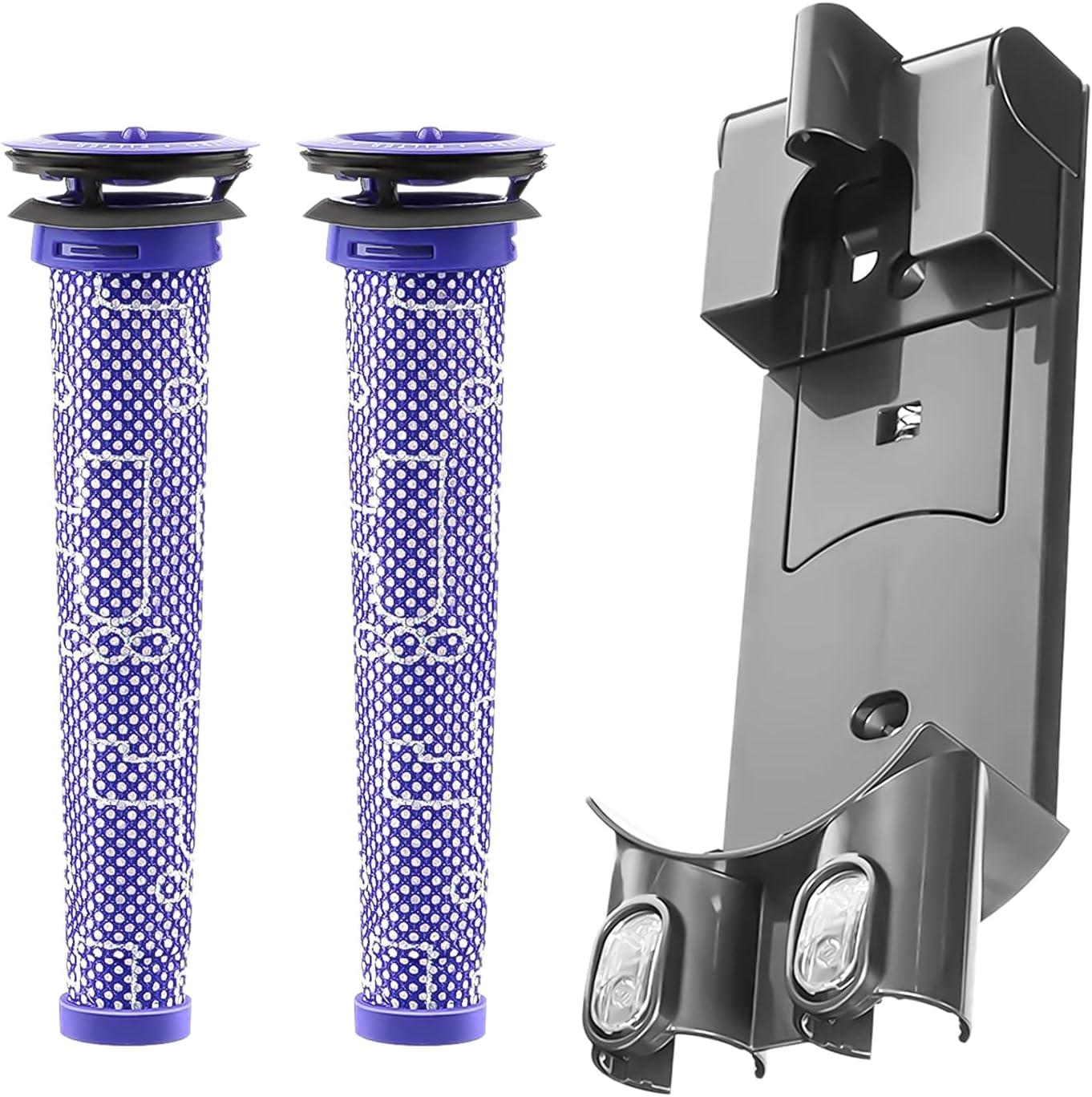 Replacement Docking Station Part Kit - 1 Wall Mount Bracket 2 Pre Filters Parts Compatible with Dyson V6 DC35 DC58 DC59 Series Handheld - Vacuum Cleaner Accessories