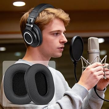 SOULWIT Mesh Earpads for ATH M50X Headphones - Black