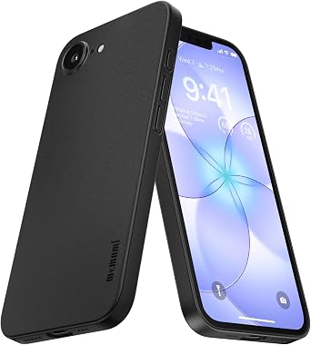 memumi Lightweight for iPhone 17e Ultra Slim Case, Camera Cover Full Protection 0.3mm Matte Finish Hard Cover for iPhone 17E Thin Case Minimalist Design with No Fingerprint Black