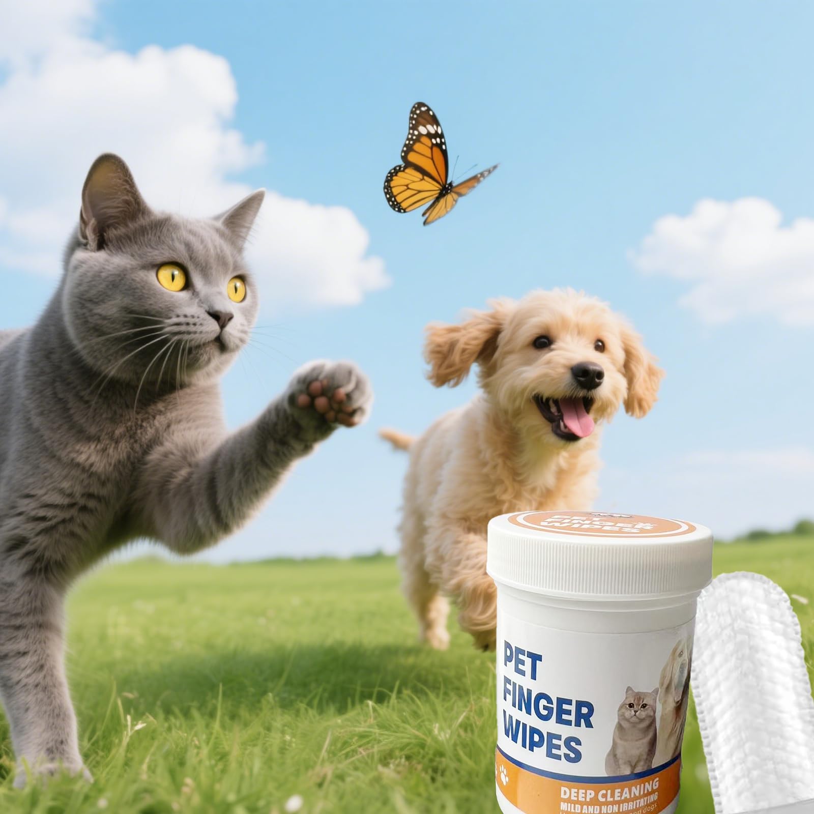 Pet Finger Wipes, Dog Ear Wipes for Dog Ear Infection Treatment, Gentle and Safe Pet Ear Cleaning Ear Cleaner for Allergies and Itching, Pet Dental Finger Wipes for Dogs and Cats, Furry Animals 50pcs - image 7