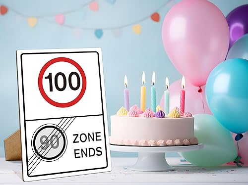 Miniatura 4 de Carro de carreras decoraciones de cumpleaños número 100 para hombres, letreros de tráfico, decoración de habitación, decoración de fiesta temática