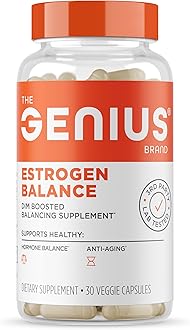 Genius Estrogen Balance, Dim Supplement - Blocker for Men & Women - Hormones, Hormonal Acne & Menopause - Aromatase Inhibitor with Grape Seed Extract & BioPerine - 30 Capsules